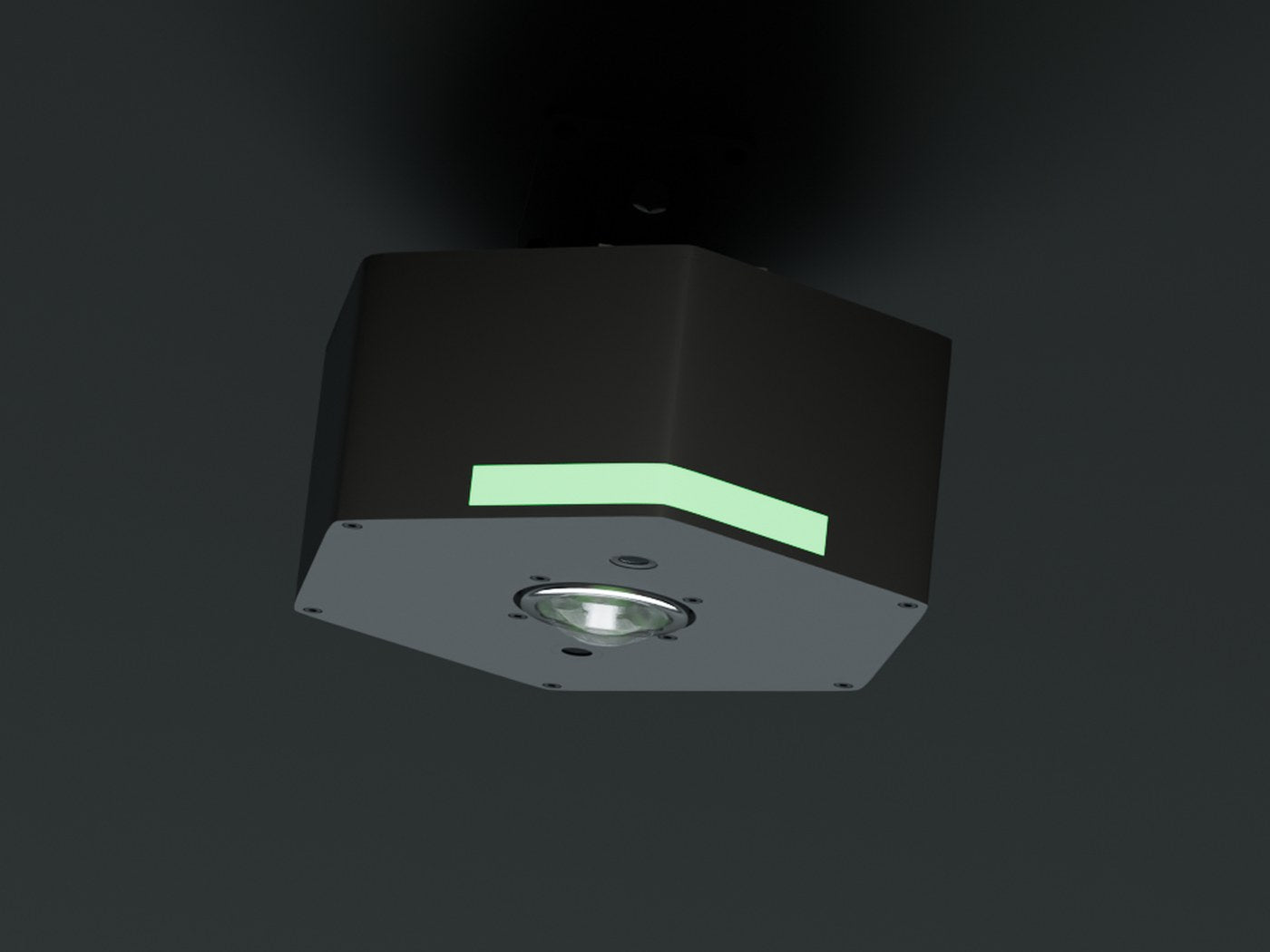 HYZR One with its light strip glowing green, ready to throw.